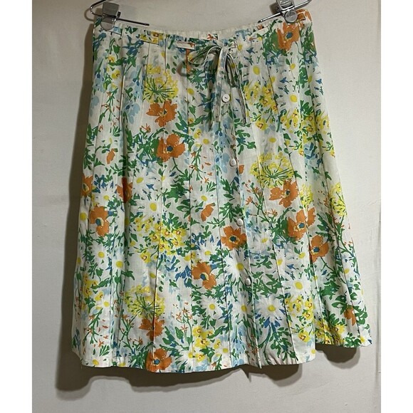 Vintage Mr. Hank Floral Midi Boho Hippie  Spring Farmhouse Pleated Preppy P - Picture 2 of 5